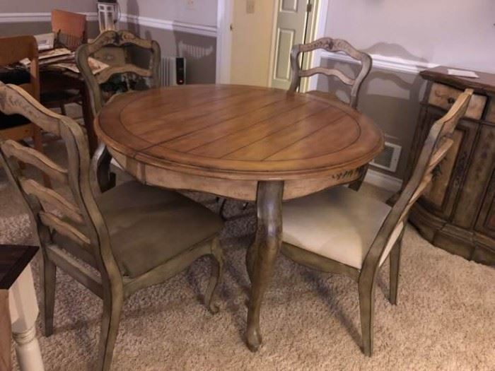 French country table with six chairs