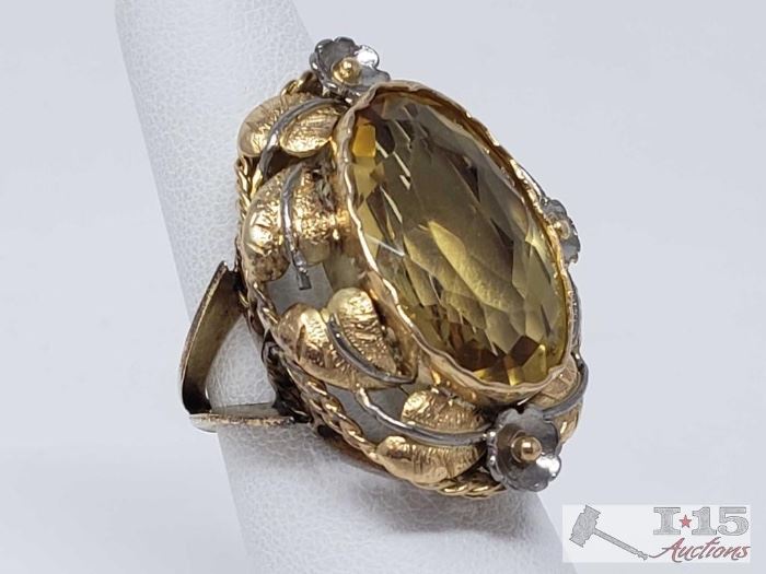 14k Ring with a 14ct Quartz Stone 13.5g - Appraised Value $2,200