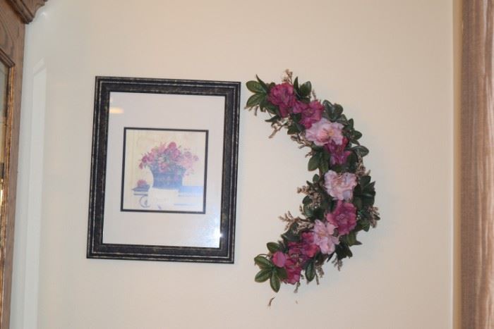 Framed Wall Art and Floral Decor
