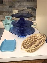Cobalt Blue cake stands 