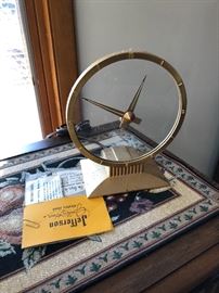 Vintage 50's Jefferson Golden Hour Art Deco clock with manual