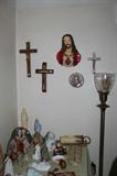 Floor lamp and religious items