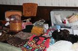 Large selection of purses, Clothes- vintage and modern, wigs and hats