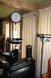 Dudley Cast Iron Stove, Chatillon and Health-O-Meter scales