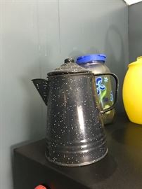 Vintage speckled  coffee pot
