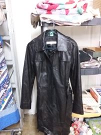 Kenneth Cole black leather Coat