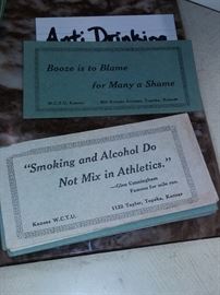 Anti-Drinking Prohibition Ink Blotters (many Topeka, KS)