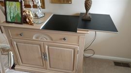 One side of buffet opened