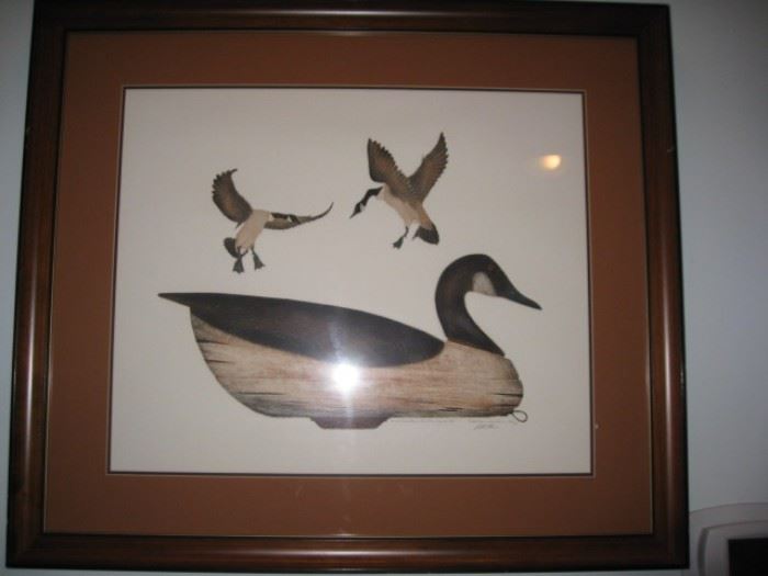 Canada goose decoy print by Reita Quinlan