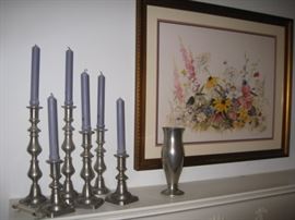 pewter candlesticks