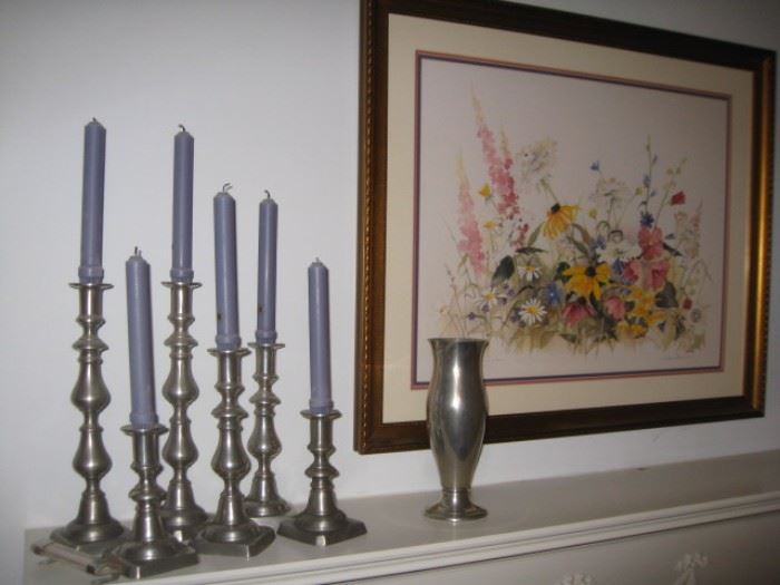 pewter candlesticks