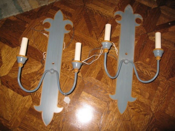 Pair of metal sconces