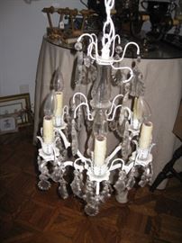 Small chandelier with crystal prisms