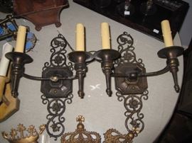 pair of metal sconces