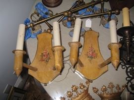 pair of painted sconces