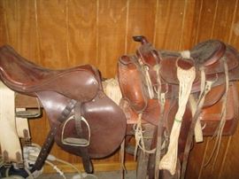 English and western saddles