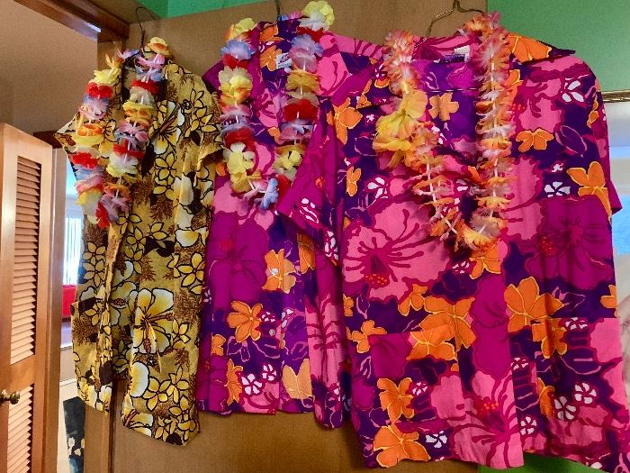 Let’s go to Hawaii  in these fun vintage 1960s colorful shirts !!