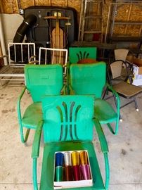 Vintage garden metal chairs.