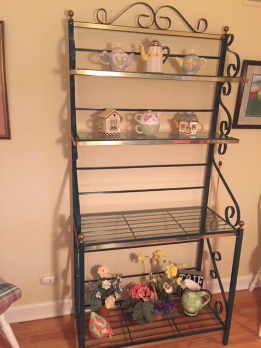 Beautiful baker's rack with glass shelves