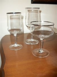 Complete set of water glass and wine glass.  