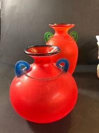 Red vases
