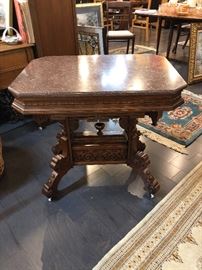 20th Century Asian Hand Carved Wooden Side Table