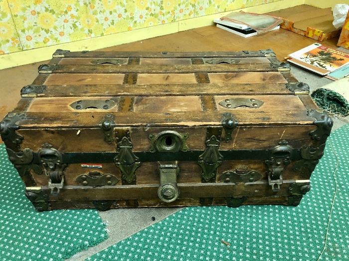 Antique all wood trunk
