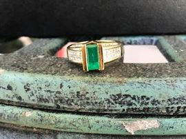 Beautiful Emerald and Diamond Ring.