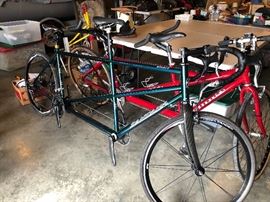 Two tandem bikes