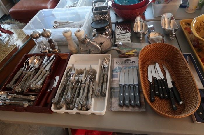 Flatware everywhere.  French, Italian, designer and Neiman Marcus.  We could not find this discom=ntinued pattern anywhere, but I know someone out there needs some!  The NM price tags read $84 a piece.  We have them $40 each.  eBayers??