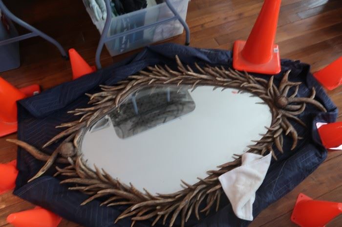 Horchow animal horn mirror.  Came from their Aspen Mountain Home.