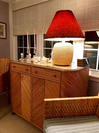 Designer Rattan & Reed Server/Sideboard