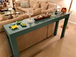 Parsons Table in Turquoise Formica 