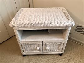 Painted Wicker TV Stand