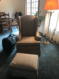 Nice Soft wing back chair and Floor lamp