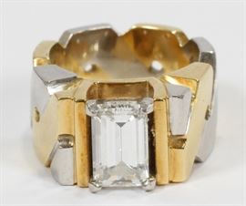 3.02CT DIAMOND (GIA) (G, VS-1), PLATINUM, 18KT GOLD MEN'S RING, 37 GR, SIZE: 8.5, Lot 1053