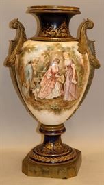 G. MIGUEL, SEVRES PORCELAIN & BRONZE URN, H 30", W 17" Lot 1027