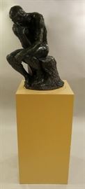 AFTER AUGUSTE RODIN, BRONZE SCULPTURE, COPYRIGHT 1979, H 27", W 14", L 20", "THE THINKER", #22/150  Lot 15