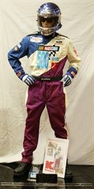 DARRELL WALTRIP CORPORATE NASCAR UNIFORM, C. 2000, H 76", W 36", D 13"  Lot 30