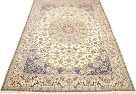 PERSIAN NAIN SILK AND WOOL CARPET, W 10' 3", L 14' 2"  Lot 2097


