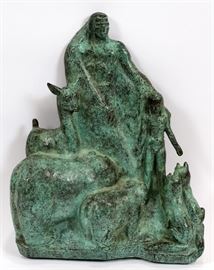MARSHALL MAYNARD FREDERICKS (AMERICAN, 1908–1998), BRONZE RELIEF SCULPTURE, H 15 3/4", W 12 1/2", "HIAWATHA"  Lot 2205