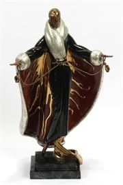 ERTE [RUSSIAN/FRENCH, 1892-1990] BRONZE SCULPTURE, H 19 1/2", W 12 1/2", L 8", "FARBOURG ST. HONORE" Lot 1025