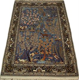 PERSIAN KASHAN HAND WOVEN RUG, H 3 FT 7", W 5 FT 3" Lot 1064