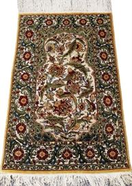 HEREKE HAND WOVEN SILK AND GOLD THREAD RUG, W 27 1/2", L 45" Lot 2095