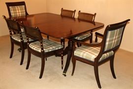BAKER FURNITURE & CO, TABLE & CHAIRS, H 29", W 44", L 68" Lot 2075