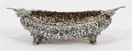 ENGLISH, SHEFFIELD, ANTIQUE STERLING SILVER CENTERPIECE 1832, H 4", W 13", D 7" Lot 13