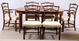 CHARAK FURNITURE CO., MAHOGANY DINING SUITE, TEN PIECES Lot 1097