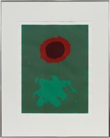 ADOLF GOTTLIEB (AMERICAN 1903-1974) SCREENPRINT IN COLORS ON WOVE PAPER, 1972, IMAGE: H 237/8", W 17 3/4", "CHROME GREEN" Lot 2064