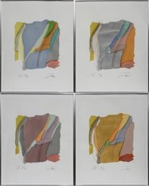LARRY ZOX AMERICAN SERIOGRAPH ARCHES PAPER SET OF FOUR H 16.5" W 15"  Lot 2194