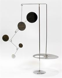 FRANCOIS COLLETTE (FRENCH, B. 1936), CHROMED STEEL, MOBILE, TOTAL SIZE: H 25 1/2", W 19", D 9 1/2", UNTITLED  Lot 2207